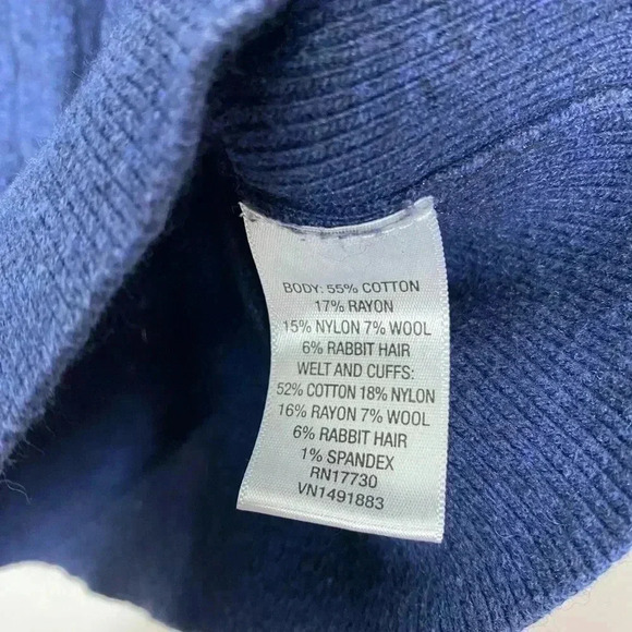 Merona Blue Wool & Rabbit Hair Blend Cable Knit Sweater - Picture 4 of 5